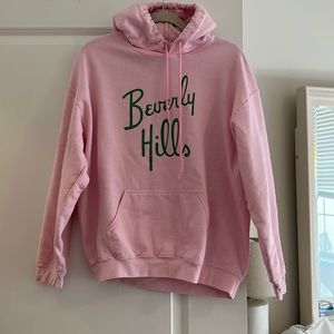 Kitson LA Beverly Hills Designer Pink Hoodie Sweatshirt